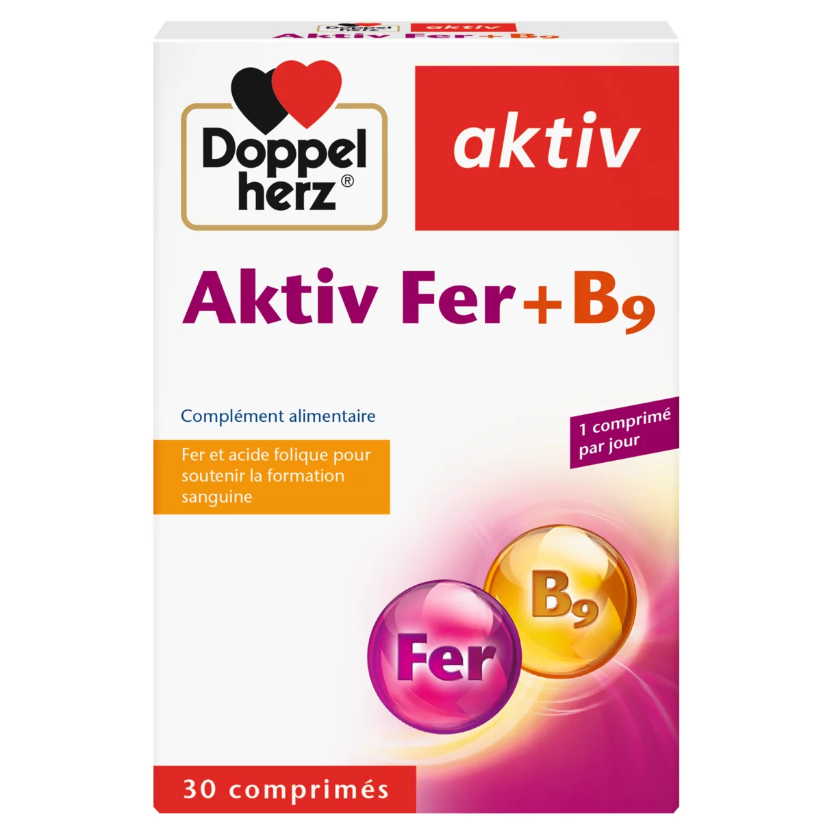 Doppelherz aktiv Aktiv Fer + B9 front view