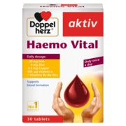 Illustration of the product packaging Doppelherz aktiv Haemo Vital front view