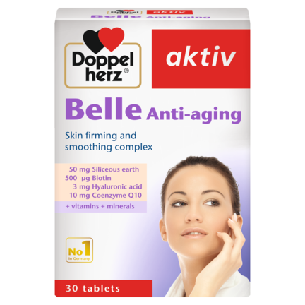 Illustration of the product packaging Doppelherz aktiv Belle Anti-Aging front view