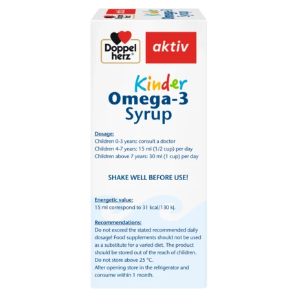 Doppelherz aktiv Kinder Omega-3 Syrup side view left