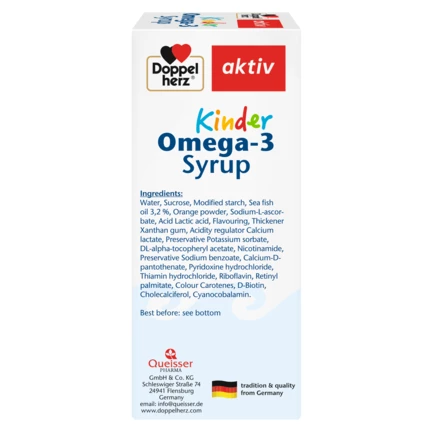Doppelherz aktiv Kinder Omega-3 Syrup side view right