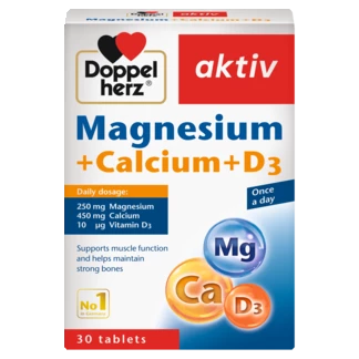 Doppelherz aktiv Magnesium + Calcium + D3 front view