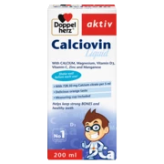 Doppelherz aktiv Calciovin Sirup Prednji pogled Retuširani prednji pogled Zadnji pogled Pogled sa leve strane Pogled sa desne strane
