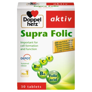 Doppelherz aktiv Supra Folic + B-Komplex  front view