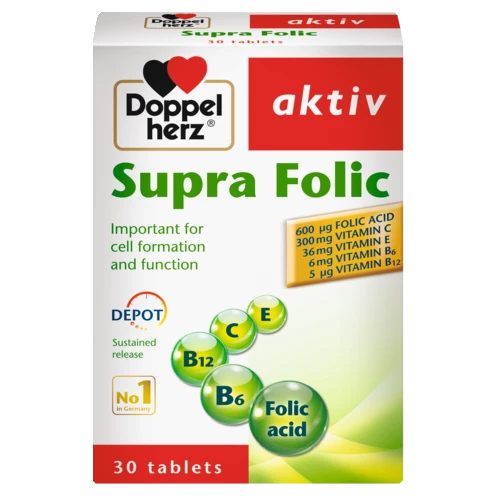 Doppelherz aktiv Supra Folic + B-Komplex  front view