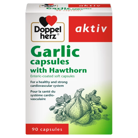 Garlic capsules front view